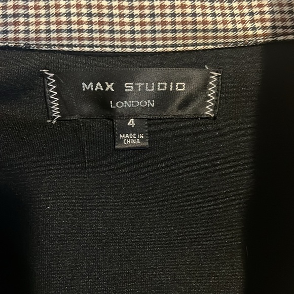 Max Studio houndstooth cropped military bomber jacket - Picture 4 of 5